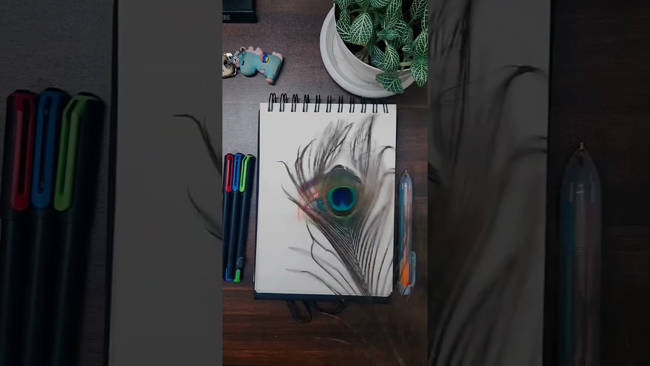 Mesmerizing eye art with a peacock twist! 🎨✨