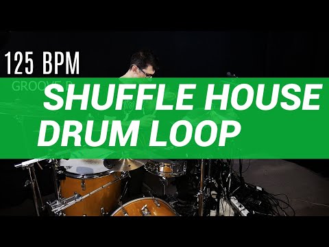 Shuffle house / disco drum loop 125 BPM // The Hybrid Drummer