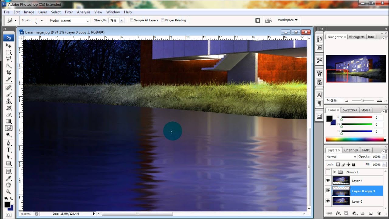 Architecture Illustrations: Fast Water Reflections via Photoshop - YouTube