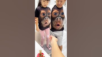 OMG 😳 two blowing monkeys 😬🤣 LeoNata family #shorts