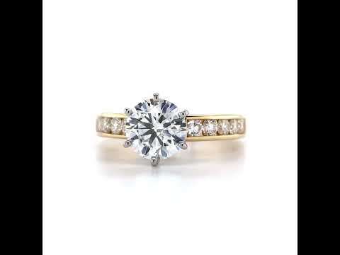 Round Brilliant Moissanite Channel-Set Engagement Ring (0.6ct, 2.5mm) ring video
