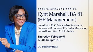 Dean's Speaker Series | Cynt Marshall, BA 81 (HR Management) | Former CEO, Dallas Mavericks