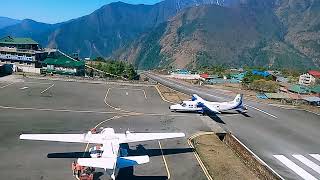 world denger no. 1 airport Tenging Hilari airport Lukla Solukhumbu Mt. Everest reason Nepal .