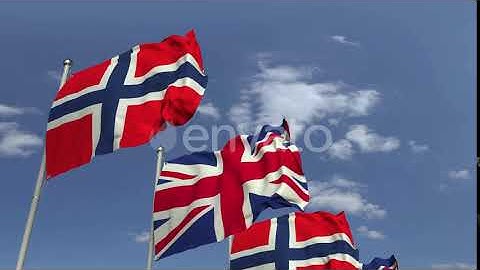 Flags of Norway and the UK at International Meeting | Motion Graphics - Envato elements