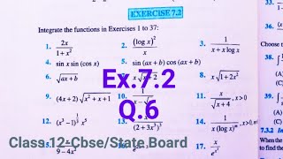 Class 12 Maths Chapter 7 Exercise 7.2 Question 6 | NCERT Solutions | Integrals
