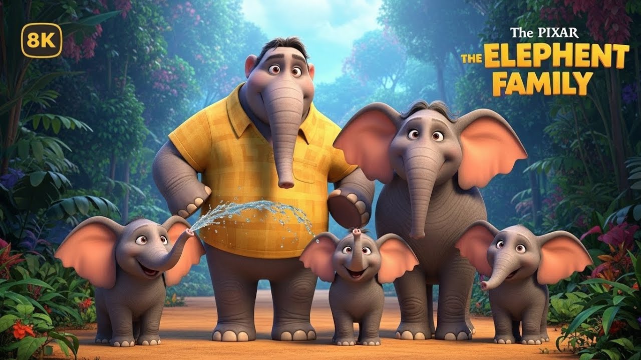 **The Elephant Family | Cute Animal Kids Song | Loving Jungle Family Rhyme**