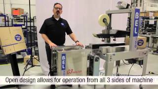 Belcor BEL 505G3 Case Forming & Packing Station with BEL 150 Case Sealer