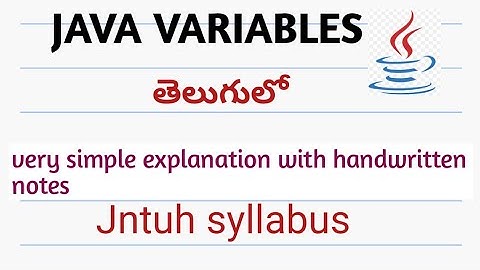 Java variables in telugu | variables java | local,instance,static variables in java
