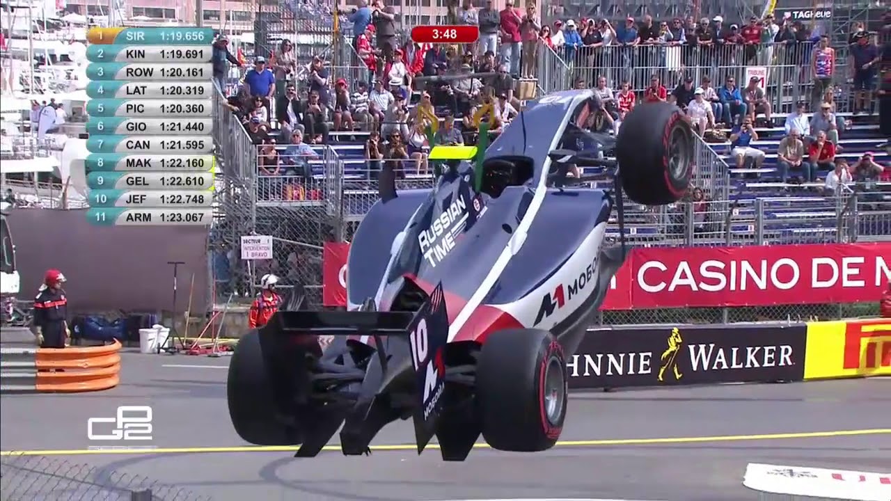 2016 GP2 @ Monaco - Markelov Crashes Breaks Armco