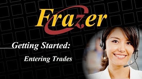 Frazer Tutorial - Entering Sales 5 - Trades