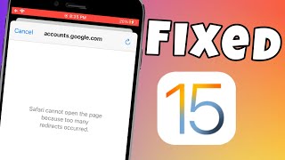 Fix Safari Cannot Open The Page Because Too Many Redirects Occurred Ios 15