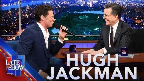 Hugh Jackman Reinterprets "Sweet Caroline" To Honor Stephen Colbert