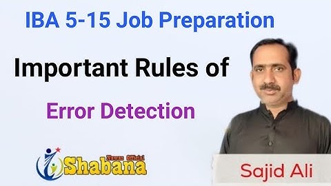 Important Rules of Error detection/English Grammar