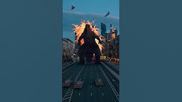 Godzilla is attacking. VFX Blender 3D animation