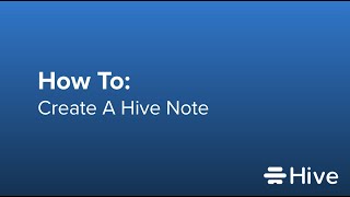 How To Create A Note in Hive