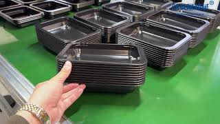 Fully Automatic Vacuum Forming Machine – In-Line Cutting for Black PP Food Tray Production