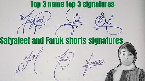 faruk short sign and Satyajeet signatures#stylish  signature#name  signature with arooj