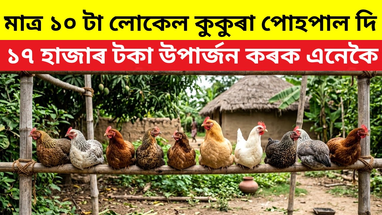মাত্ৰ ১০টা লোকেল কুকুৰা পোহপাল দি ১৭ হাজাৰ টকা উপাৰ্জন কৰক এনেকৈ(Local Chicken Farming)