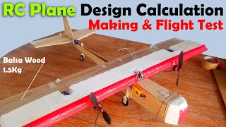 RC Plane Designing Calculations, Making and Flight Test, RC plane made of Balsa Wood, Twins Motor screenshot 5
