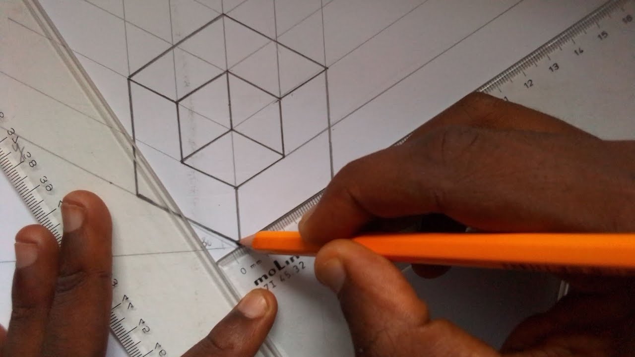Como representar uma figura em perspectiva axonométria isométrica 📏📐