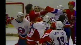Red Wings - Islanders rough stuff 1/22/85