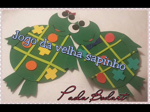 Jogo da velha em e.v.a com sacolinha porquinho e sapinho