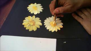 How to paint one stroke daisy using round brush