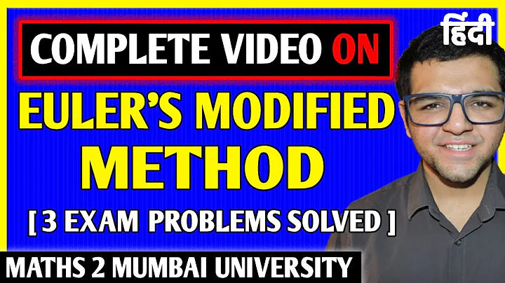 Complete video on Modified Euler's Method Engineering Mathematics in Hindi