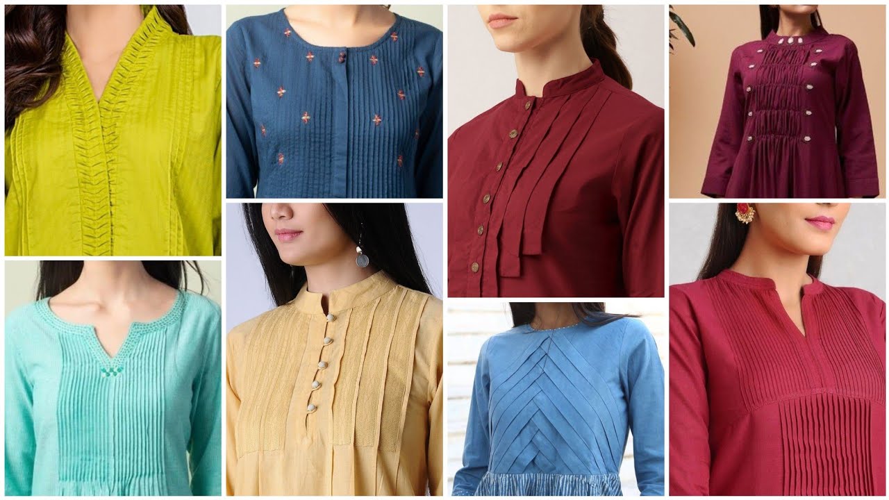 Top 60 Pleated Frock Style Kurti designs|side Pleats Dress|pleated Necklines