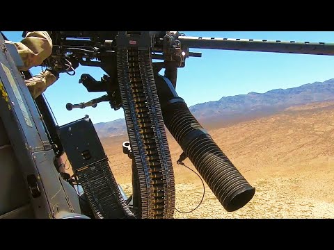 Special Missions Aviator Fires Heavy Machine Gun From HH-60G Pave Hawk Helicopter (Nellis AFB)