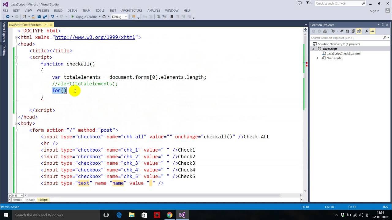 Check All Checkboxes by select single check box in java script - YouTube