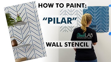 Stenciling Tutorial | How To Make DIY Accent Wall | Modern Herringbone Wall Stencil #stencilslab