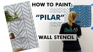 Stenciling Tutorial How To Make Diy Accent Wall Modern Herringbone Wall Stencil