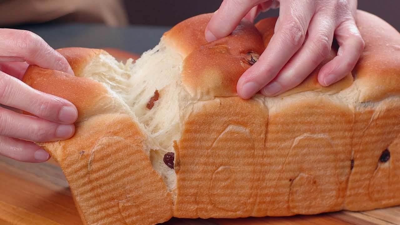 葡萄干吐司面包 - 第三天仍然湿润柔软，新鲜如初 - Very Soft and Fluffy Raisin Bread (Pâte Fermentée Method)