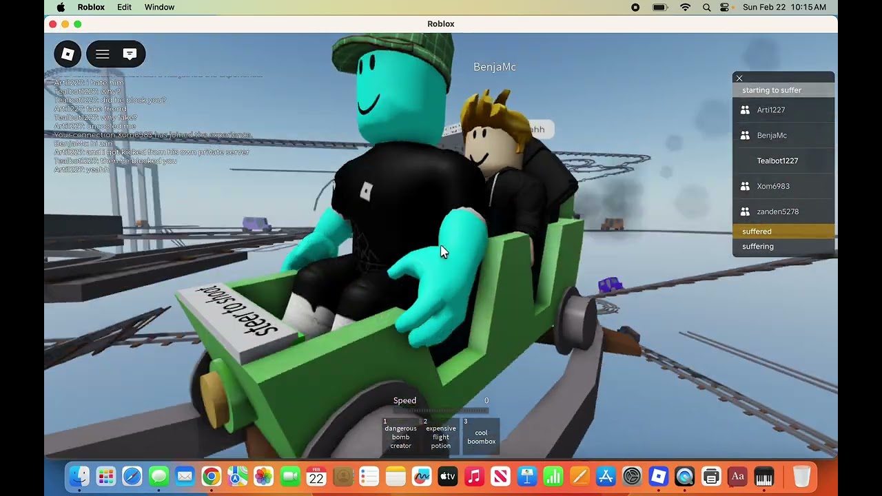 Roblox: Cart Ride Around Nothing with lots of friends in big capacity cart this morning!