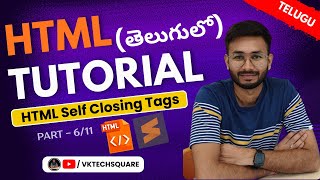 HTML Self-Closing Tags Explained in Telugu | br, hr, img | HTML Tutorial for Beginners in Telugu