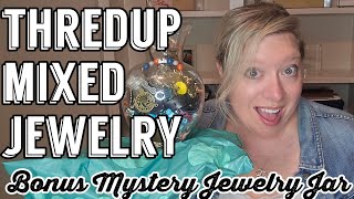 Thredup Mixed 15 Piece Jewelry Box PLUS Local Jewelry Jar Unboxing #jewelryjar #jewelryunboxing
