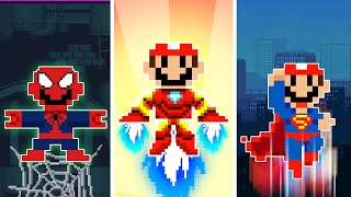 Super Mario Bros. but Mario has New Superheroes Powerups | Game Animation