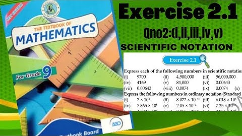 Scientific Notation || Exercise 2.1 || Unit 2 || Class 9 || Logarithms || Qno2:(i,ii,iii,iv,v)