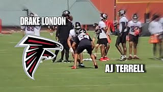 Atlanta Falcons 2023 Training Camp 1vs1 Matchups: Drake London Bijan Robinson vs AJ Terrell, Okudah