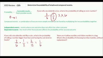 GED Study Guide Math  How to Determining Probability