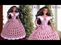 Como hacer vestido para Muñeca Vestido de fiesta con rosa 3D