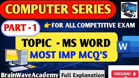 MS WORD MCQ