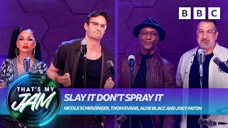 Slay It Don’t Spray It with Nicole Scherzinger, Thom Evans, Aloe Blacc \& Joey Fatone 💦 That’s My Jam