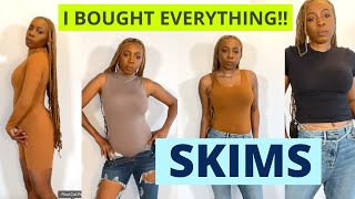 I BOUGHT EVERYTHING FROM SKIMS SO YOU DON'T HAVE TO | SKIMS BODY SUITS \&  T-SHIRTS HAUL \& REVIEW