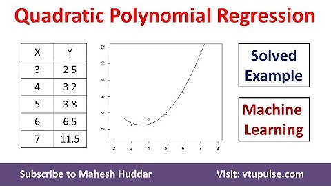 Quadratic Polynomial Regression Model | Solved Example | Machine Learning by Dr. Mahesh Huddar