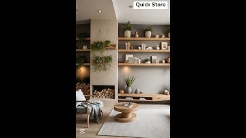 Minimalist Floating Shelf Decor Ideas 🌿🪵 | Calm Living Room Styling #shorts #shortsvideo