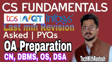 CS Fundamentals | Core Subjects CN, DBMS, OS, DSA | Last Minute Revision | Placement Preparation 