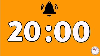 20 Minute Timer Orange Background Simple Clear Time With Alarm