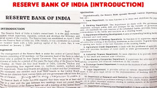 Reserve bank of India (RBI)  - Introduction, management & Organisation